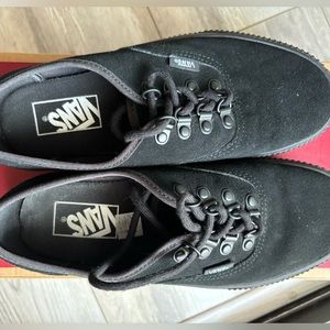 Black suede platform vans